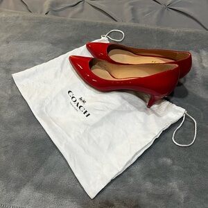 Coach Red Patent Leather Heels